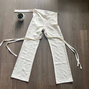 I.AM.GIA White Straight Leg Tie Detail Pants